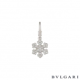 Bvlgari White Gold Diamond Fiocco De Neve Pendant